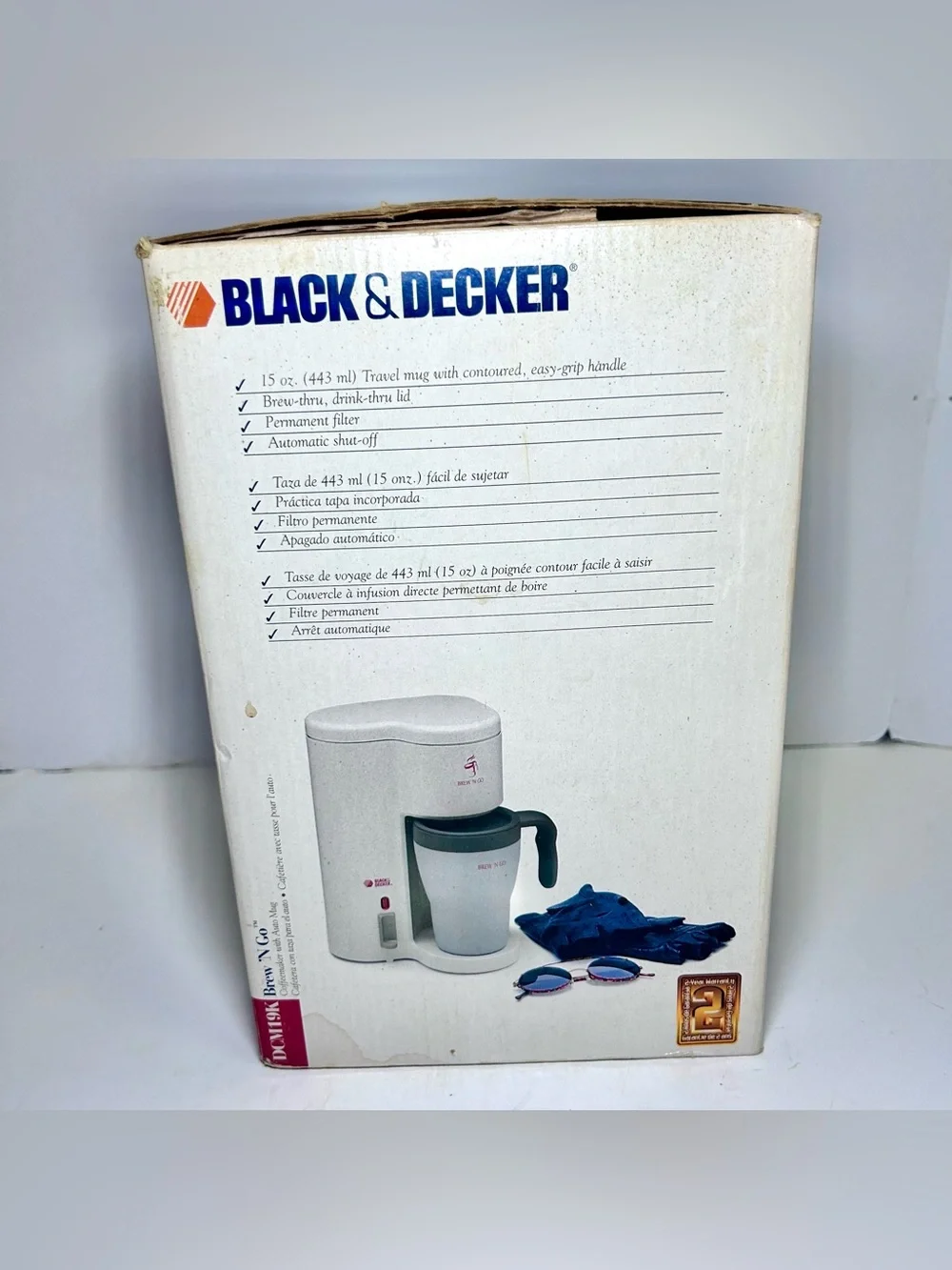 Black & Decker Brew ‘N Go Coffeemaker with Auto Mug White DCM19K Open Box